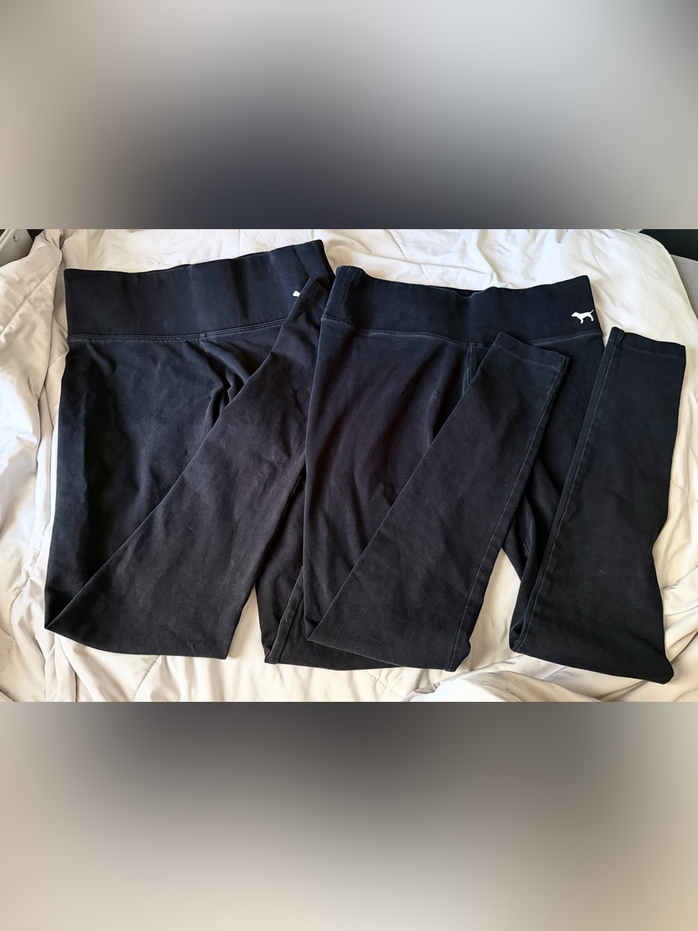 2 Pack PINK Victoria's Secret Black Yoga Leggings